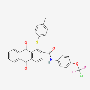 molecular formula C29H18ClF2NO4S B4326501 N-{4-[chloro(difluoro)methoxy]phenyl}-1-[(4-methylphenyl)thio]-9,10-dioxo-9,10-dihydroanthracene-2-carboxamide 