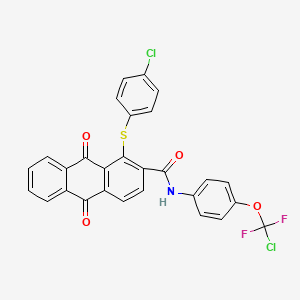 molecular formula C28H15Cl2F2NO4S B4326506 N-{4-[chloro(difluoro)methoxy]phenyl}-1-[(4-chlorophenyl)thio]-9,10-dioxo-9,10-dihydroanthracene-2-carboxamide 