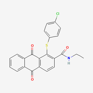 molecular formula C23H16ClNO3S B4326510 1-[(4-chlorophenyl)thio]-N-ethyl-9,10-dioxo-9,10-dihydroanthracene-2-carboxamide 