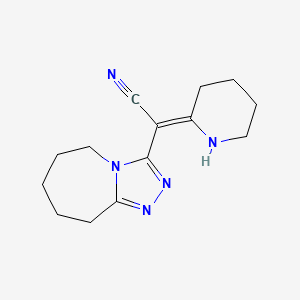 molecular formula C14H19N5 B4326529 piperidin-2-ylidene(6,7,8,9-tetrahydro-5H-[1,2,4]triazolo[4,3-a]azepin-3-yl)acetonitrile 