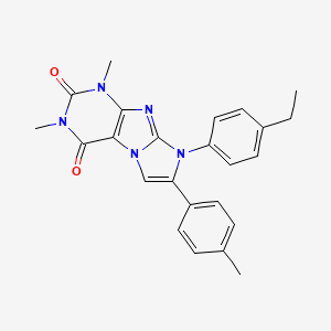 molecular formula C24H23N5O2 B4326649 8-(4-ethylphenyl)-1,3-dimethyl-7-(4-methylphenyl)-1H-imidazo[2,1-f]purine-2,4(3H,8H)-dione 