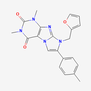 molecular formula C21H19N5O3 B4326652 8-(2-furylmethyl)-1,3-dimethyl-7-(4-methylphenyl)-1H-imidazo[2,1-f]purine-2,4(3H,8H)-dione 