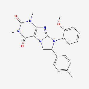 molecular formula C23H21N5O3 B4326655 8-(2-methoxyphenyl)-1,3-dimethyl-7-(4-methylphenyl)-1H-imidazo[2,1-f]purine-2,4(3H,8H)-dione 