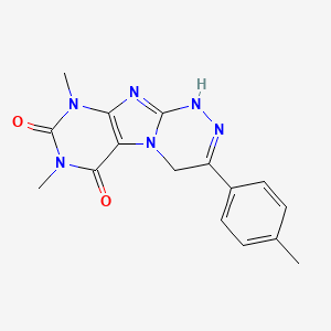 molecular formula C16H16N6O2 B4326667 7,9-dimethyl-3-(4-methylphenyl)-1,4-dihydro[1,2,4]triazino[3,4-f]purine-6,8(7H,9H)-dione 