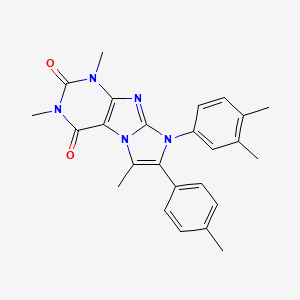 molecular formula C25H25N5O2 B4326693 8-(3,4-dimethylphenyl)-1,3,6-trimethyl-7-(4-methylphenyl)-1H-imidazo[2,1-f]purine-2,4(3H,8H)-dione 