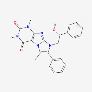 molecular formula C24H23N5O3 B4326696 8-(2-hydroxy-2-phenylethyl)-1,3,6-trimethyl-7-phenyl-1H-imidazo[2,1-f]purine-2,4(3H,8H)-dione 
