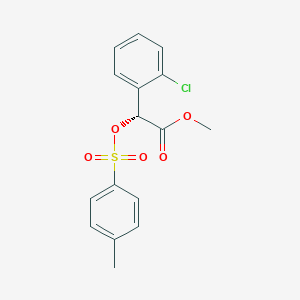 molecular formula C16H15ClO5S B043267 (alphaR)-2-Chloro-alpha-[[(4-methylphenyl)sulfonyl]oxy]benzeneacetic Acid Methyl Ester CAS No. 223123-53-3