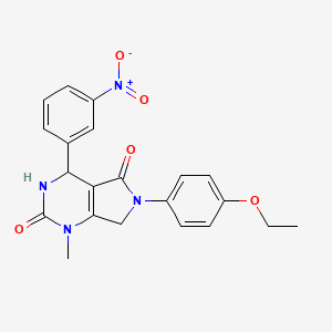 molecular formula C21H20N4O5 B4326709 6-(4-ethoxyphenyl)-1-methyl-4-(3-nitrophenyl)-3,4,6,7-tetrahydro-1H-pyrrolo[3,4-d]pyrimidine-2,5-dione 
