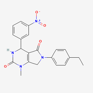 molecular formula C21H20N4O4 B4326713 6-(4-ethylphenyl)-1-methyl-4-(3-nitrophenyl)-3,4,6,7-tetrahydro-1H-pyrrolo[3,4-d]pyrimidine-2,5-dione 
