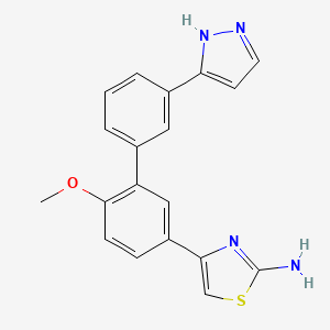 4-[6-methoxy-3'-(1H-pyrazol-3-yl)-3-biphenylyl]-1,3-thiazol-2-amine