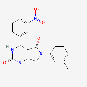 molecular formula C21H20N4O4 B4326734 6-(3,4-dimethylphenyl)-1-methyl-4-(3-nitrophenyl)-3,4,6,7-tetrahydro-1H-pyrrolo[3,4-d]pyrimidine-2,5-dione 