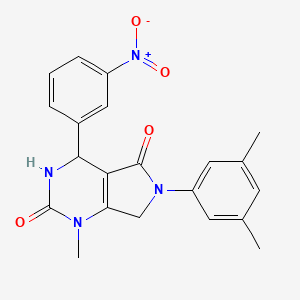 molecular formula C21H20N4O4 B4326738 6-(3,5-dimethylphenyl)-1-methyl-4-(3-nitrophenyl)-3,4,6,7-tetrahydro-1H-pyrrolo[3,4-d]pyrimidine-2,5-dione 