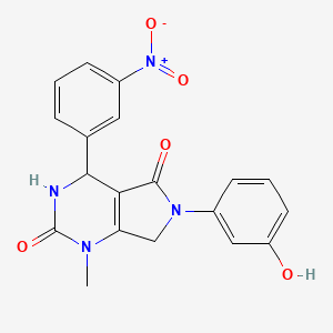 molecular formula C19H16N4O5 B4326743 6-(3-hydroxyphenyl)-1-methyl-4-(3-nitrophenyl)-3,4,6,7-tetrahydro-1H-pyrrolo[3,4-d]pyrimidine-2,5-dione 