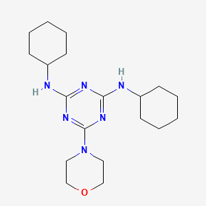 molecular formula C19H32N6O B4326759 N,N'-dicyclohexyl-6-morpholin-4-yl-1,3,5-triazine-2,4-diamine 