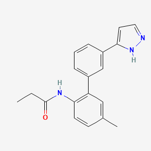 molecular formula C19H19N3O B4326791 N-[5-methyl-3'-(1H-pyrazol-3-yl)-2-biphenylyl]propanamide 