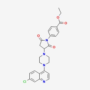 molecular formula C26H25ClN4O4 B4326815 ethyl 4-{3-[4-(7-chloroquinolin-4-yl)piperazin-1-yl]-2,5-dioxopyrrolidin-1-yl}benzoate 