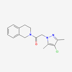 molecular formula C16H18ClN3O B4326818 2-[(4-chloro-3,5-dimethyl-1H-pyrazol-1-yl)acetyl]-1,2,3,4-tetrahydroisoquinoline 