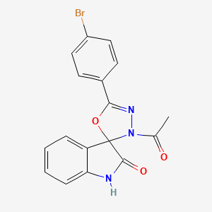 3'-acetyl-5'-(4-bromophenyl)-3'H-spiro[indole-3,2'-[1,3,4]oxadiazol]-2(1H)-one
