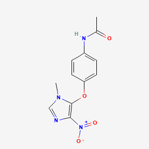 molecular formula C12H12N4O4 B4326840 N-{4-[(1-methyl-4-nitro-1H-imidazol-5-yl)oxy]phenyl}acetamide 