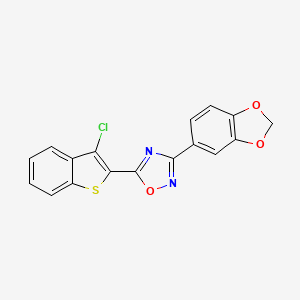 molecular formula C17H9ClN2O3S B4326845 3-(1,3-benzodioxol-5-yl)-5-(3-chloro-1-benzothien-2-yl)-1,2,4-oxadiazole 