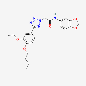 molecular formula C22H25N5O5 B4326852 N-1,3-benzodioxol-5-yl-2-[5-(4-butoxy-3-ethoxyphenyl)-2H-tetrazol-2-yl]acetamide 