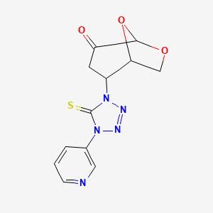 molecular formula C12H11N5O3S B4326873 2-(4-pyridin-3-yl-5-thioxo-4,5-dihydro-1H-tetrazol-1-yl)-6,8-dioxabicyclo[3.2.1]octan-4-one 