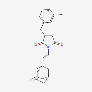 molecular formula C24H31NO2 B4326880 1-[2-(1-adamantyl)ethyl]-3-(3-methylbenzyl)pyrrolidine-2,5-dione 