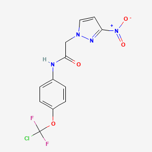 molecular formula C12H9ClF2N4O4 B4326884 N-{4-[chloro(difluoro)methoxy]phenyl}-2-(3-nitro-1H-pyrazol-1-yl)acetamide 