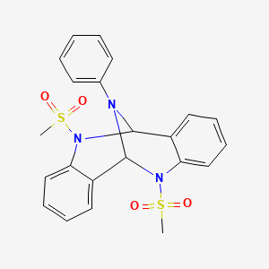 molecular formula C22H21N3O4S2 B4326892 8,16-bis(methylsulfonyl)-17-phenyl-8,16,17-triazatetracyclo[7.7.1.0~2,7~.0~10,15~]heptadeca-2,4,6,10,12,14-hexaene 