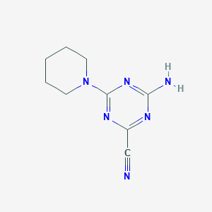 molecular formula C9H12N6 B4326919 4-amino-6-piperidin-1-yl-1,3,5-triazine-2-carbonitrile 