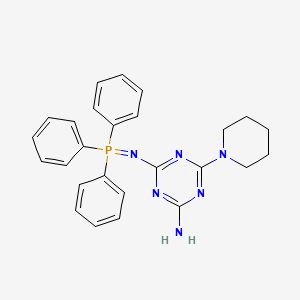 4-piperidin-1-yl-6-[(triphenylphosphoranylidene)amino]-1,3,5-triazin-2-amine