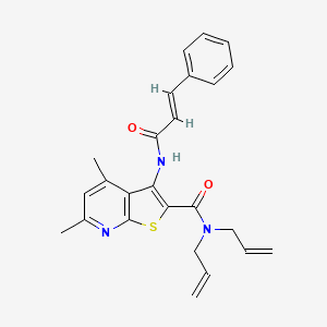 molecular formula C25H25N3O2S B4326945 N,N-diallyl-3-(cinnamoylamino)-4,6-dimethylthieno[2,3-b]pyridine-2-carboxamide 