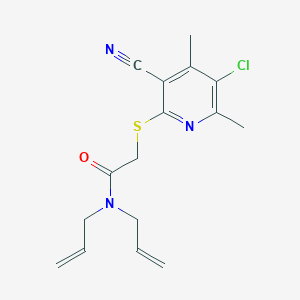 molecular formula C16H18ClN3OS B4326953 N,N-diallyl-2-[(5-chloro-3-cyano-4,6-dimethylpyridin-2-yl)thio]acetamide 