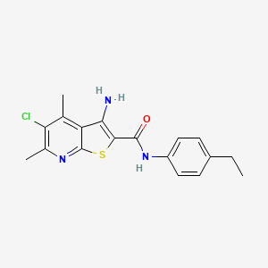 molecular formula C18H18ClN3OS B4326958 3-amino-5-chloro-N-(4-ethylphenyl)-4,6-dimethylthieno[2,3-b]pyridine-2-carboxamide 