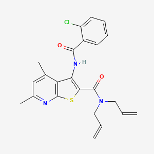 molecular formula C23H22ClN3O2S B4326959 N,N-diallyl-3-[(2-chlorobenzoyl)amino]-4,6-dimethylthieno[2,3-b]pyridine-2-carboxamide 