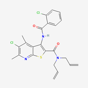 molecular formula C23H21Cl2N3O2S B4326966 N,N-diallyl-5-chloro-3-[(2-chlorobenzoyl)amino]-4,6-dimethylthieno[2,3-b]pyridine-2-carboxamide 