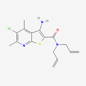molecular formula C16H18ClN3OS B4326970 N,N-diallyl-3-amino-5-chloro-4,6-dimethylthieno[2,3-b]pyridine-2-carboxamide 
