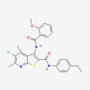 molecular formula C26H24ClN3O3S B4326972 5-chloro-N-(4-ethylphenyl)-3-[(2-methoxybenzoyl)amino]-4,6-dimethylthieno[2,3-b]pyridine-2-carboxamide 