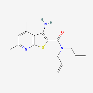 molecular formula C16H19N3OS B4326975 N,N-diallyl-3-amino-4,6-dimethylthieno[2,3-b]pyridine-2-carboxamide 