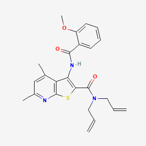 molecular formula C24H25N3O3S B4326994 N,N-diallyl-3-[(2-methoxybenzoyl)amino]-4,6-dimethylthieno[2,3-b]pyridine-2-carboxamide 