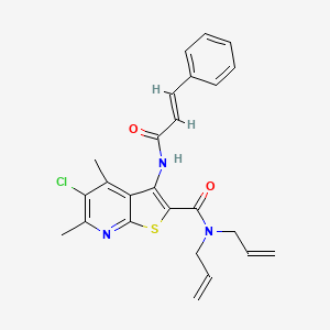 molecular formula C25H24ClN3O2S B4327013 N,N-diallyl-5-chloro-3-(cinnamoylamino)-4,6-dimethylthieno[2,3-b]pyridine-2-carboxamide 