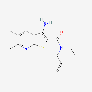 molecular formula C17H21N3OS B4327014 N,N-diallyl-3-amino-4,5,6-trimethylthieno[2,3-b]pyridine-2-carboxamide 