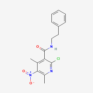molecular formula C16H16ClN3O3 B4327018 2-chloro-4,6-dimethyl-5-nitro-N-(2-phenylethyl)nicotinamide 