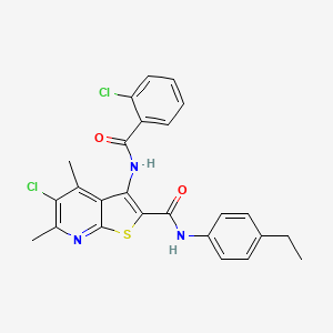 molecular formula C25H21Cl2N3O2S B4327054 5-chloro-3-[(2-chlorobenzoyl)amino]-N-(4-ethylphenyl)-4,6-dimethylthieno[2,3-b]pyridine-2-carboxamide 