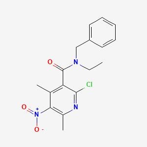 molecular formula C17H18ClN3O3 B4327055 N-benzyl-2-chloro-N-ethyl-4,6-dimethyl-5-nitronicotinamide 