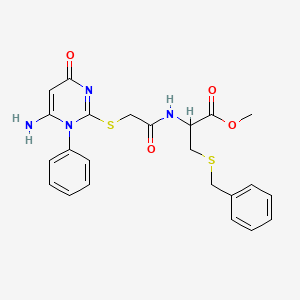 methyl N-{[(6-amino-4-oxo-1-phenyl-1,4-dihydropyrimidin-2-yl)thio]acetyl}-S-benzylcysteinate
