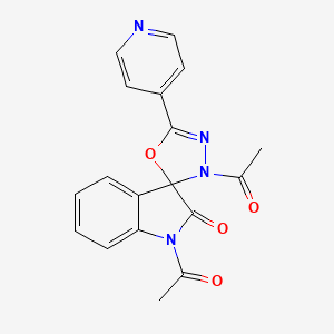 molecular formula C18H14N4O4 B4327071 1,3'-diacetyl-5'-pyridin-4-yl-3'H-spiro[indole-3,2'-[1,3,4]oxadiazol]-2(1H)-one 