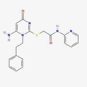 molecular formula C19H19N5O2S B4327122 2-{[6-amino-4-oxo-1-(2-phenylethyl)-1,4-dihydropyrimidin-2-yl]thio}-N-pyridin-2-ylacetamide 