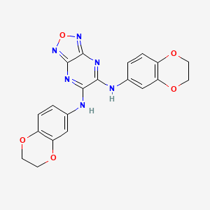 molecular formula C20H16N6O5 B4327136 N,N'-di-2,3-dihydro-1,4-benzodioxin-6-yl[1,2,5]oxadiazolo[3,4-b]pyrazine-5,6-diamine 