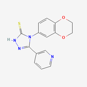 molecular formula C15H12N4O2S B4327147 4-(2,3-dihydro-1,4-benzodioxin-6-yl)-5-pyridin-3-yl-4H-1,2,4-triazole-3-thiol 